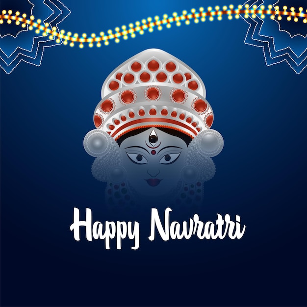 Happy navratri celebration greeting card