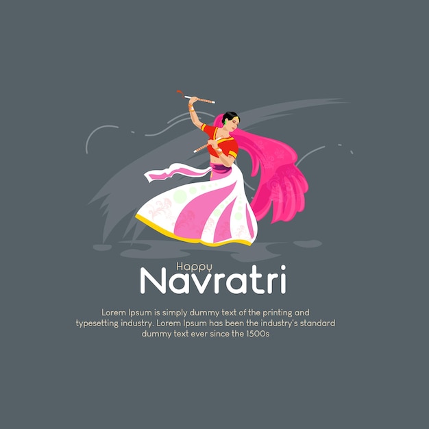 Happy Navratri, Dandiya in Navratri, happy navratri creatieve advertenties.