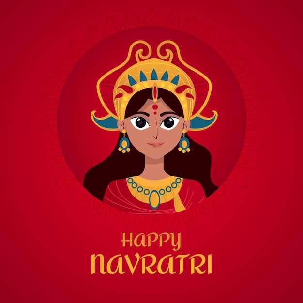 해피 navratri 이벤트 평면 디자인