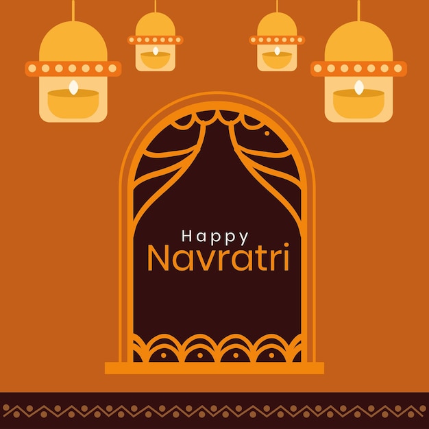 Vector happy navratri festival celebration