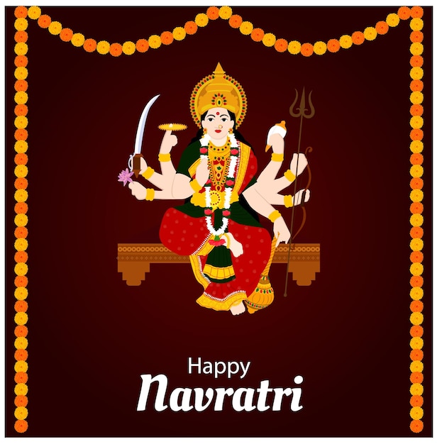 Happy Navratri Festival Of India Celebration Creative Vector Illustration