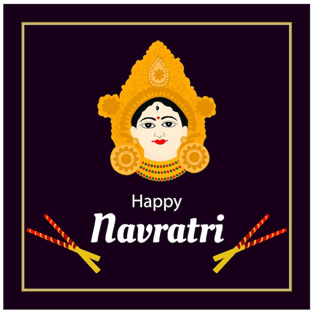 Happy Navratri Festival of India Celebration Creative Vector Illustration