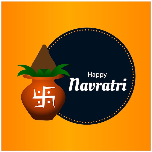 インドのお祝いの幸せなナヴラトリ祭創造的なベクトル図