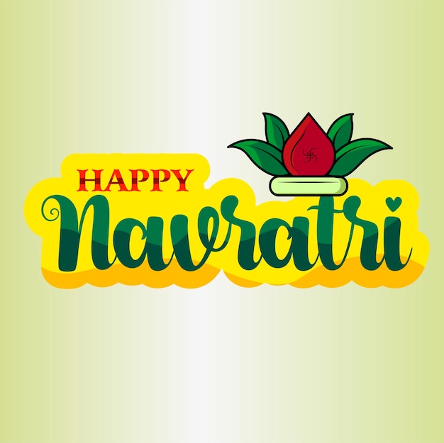 Happy Navratri, Garba,
 Durga Puja, Navami Minimal Poster-Vector