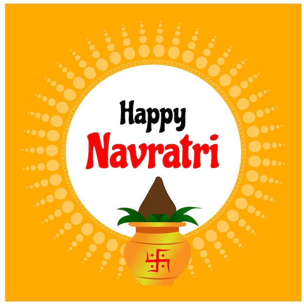 Happy navratri indian festival celebration vector illustration