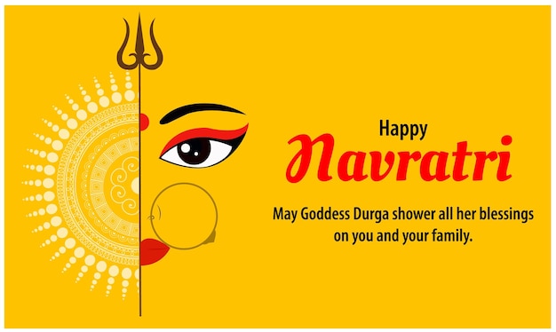 Vector happy navratri indian festival celebration vector illustration