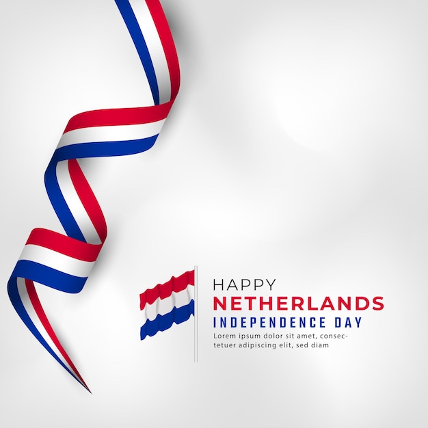 Felice giorno dell'indipendenza dei paesi bassi 26 luglio modello di illustrazione del disegno vettoriale di celebrazione