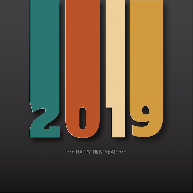 Vector happy new 2019 year