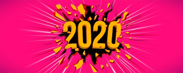 幸せな新しい2020年の挨拶車