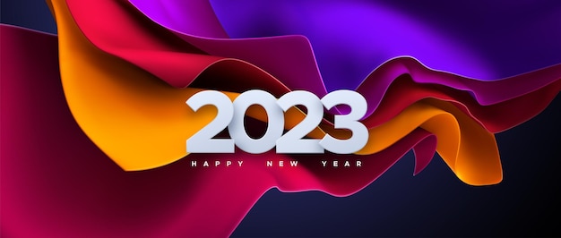 Vettore felice nuovo anno 2023