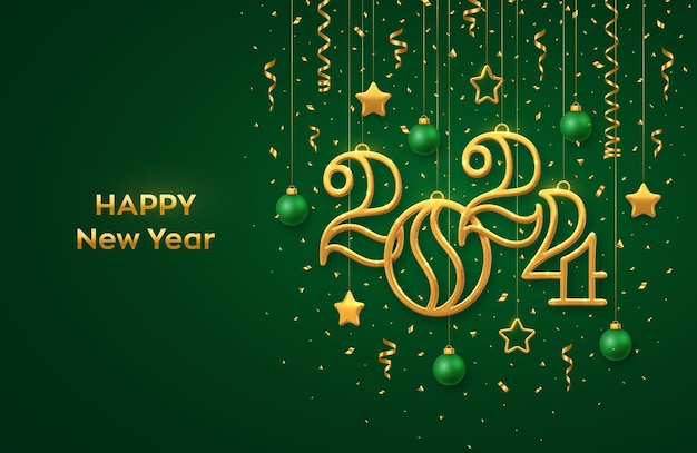 2024 gold colored numbers and glittering confetti on a vivid bright green  background. New Year composition. Text background. New year and business  con Stock Photo - Alamy