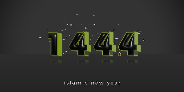 Happy new hijri year islamic greeting card arabic