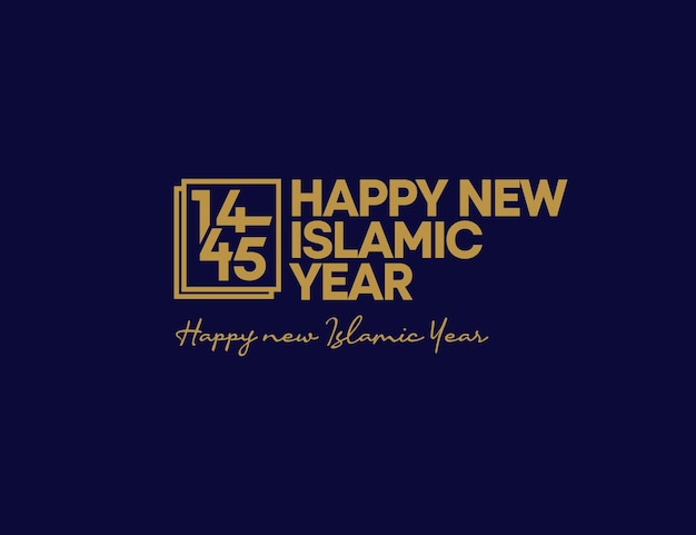 Happy New islamic Hijri Year 1445 Greeting Card for new year Simple elegant modern Vector Art Design