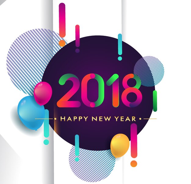 Vector happy new year 2018 background decoration.