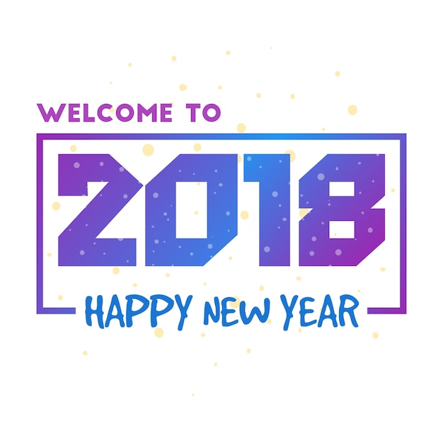 Happy New Year 2018 Colorful Design