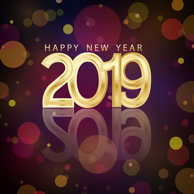금 배경에 새해 복 많이 받으세요 2019 3d 글꼴 디자인.