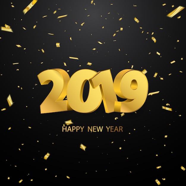 Happy new year 2019 background.