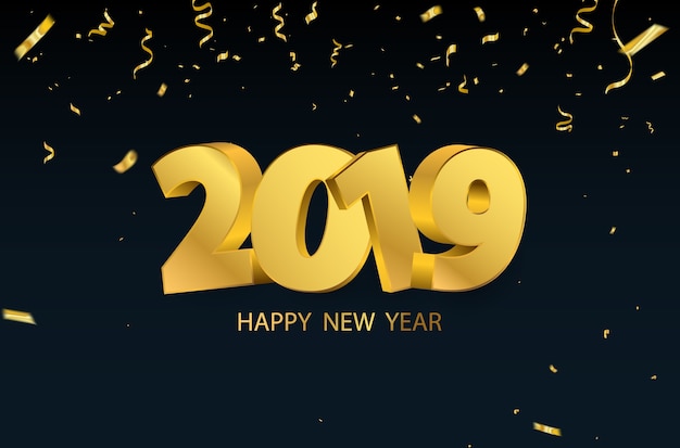 Happy New Year 2019 background.