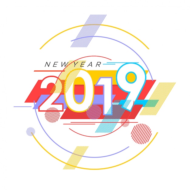 Felice anno nuovo 2019 banner e testo