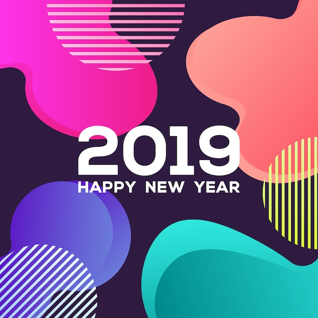 Felice anno nuovo 2019 sfondo colorato