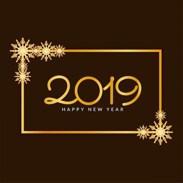 Happy new year 2019 elegant decorative frame background