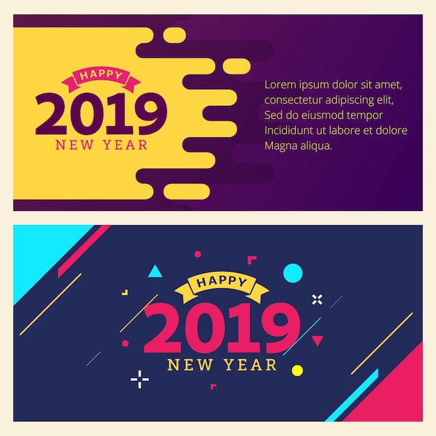 Vector happy new year 2019 greeting card