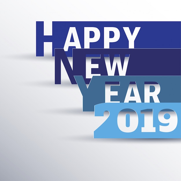happy new year 2019. greetings card. 