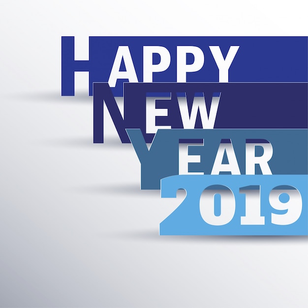 Happy new year 2019. Greetings card. 