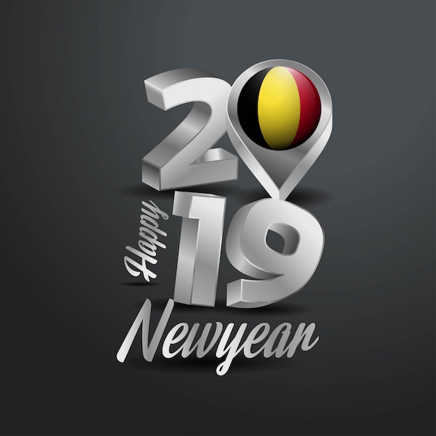 Happy New Year 2019 Grey Typography 