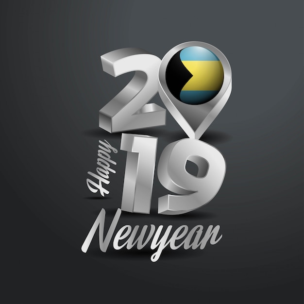 С новым годом 2019 серый типография