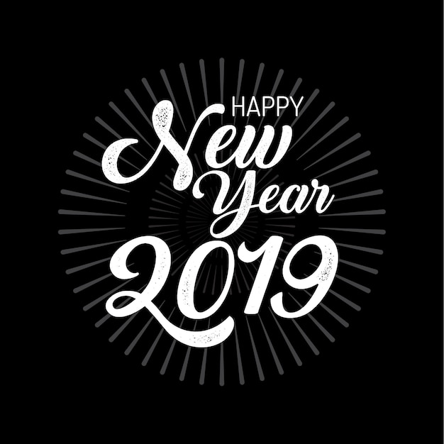 Felice anno nuovo 2019, buon natale, calligrafia