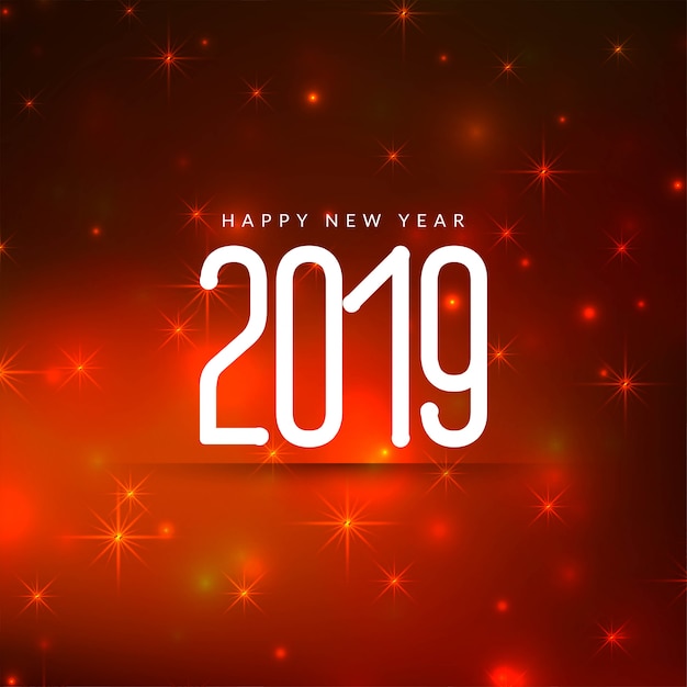 Happy New Year 2019 red greeting background