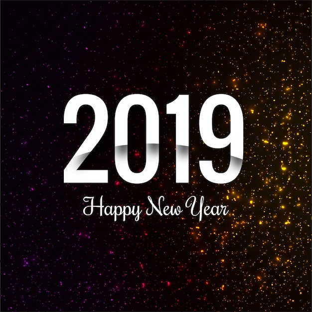 Happy New Year 2019 with confetti colorful background