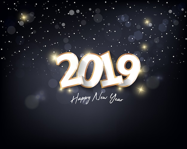 花火の背景で新年あけましておめでとうございます2019 chienese新年、豚の年。