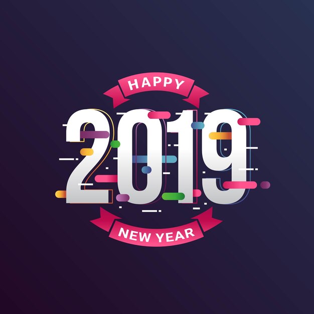 Vector happy new year 2019
