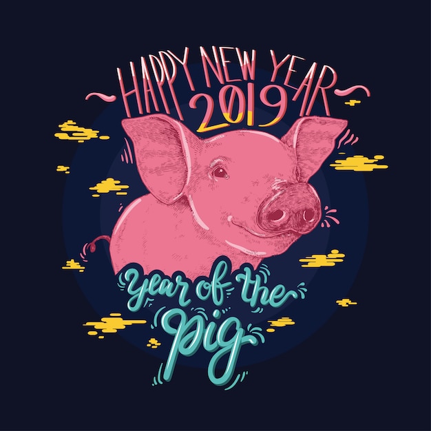 Vector happy new year 2019