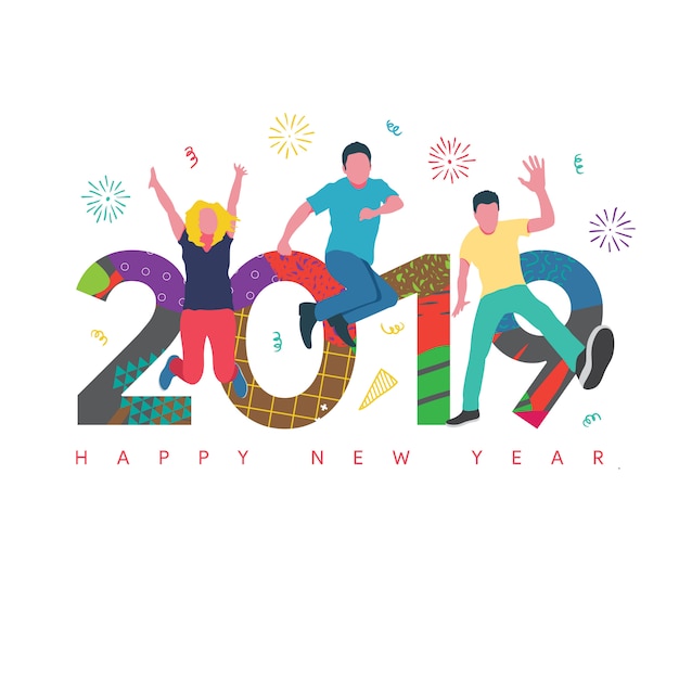 Vector happy new year 2019