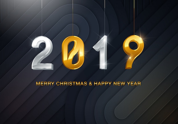 Vector happy new year 2019