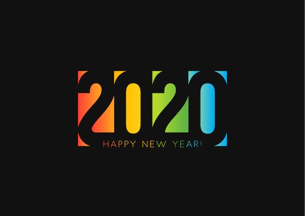 Felice anno nuovo 2020 sullo sfondo