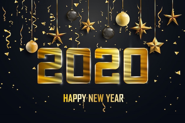 Felice anno nuovo 2020 sullo sfondo