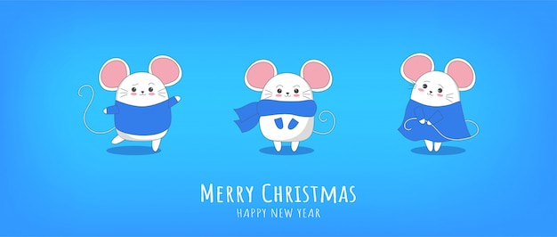 Vettore happy new year 2020 chinese new year l'anno del mouse