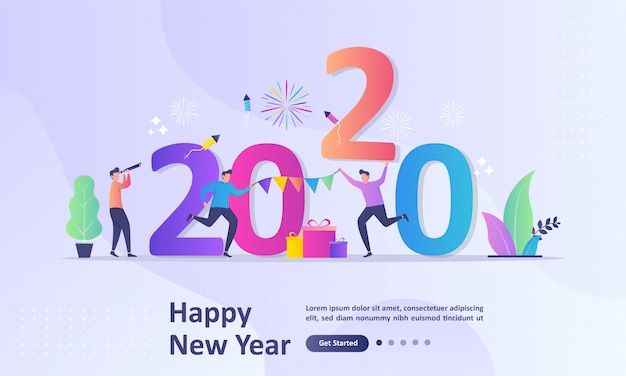 Happy New Year 2020 concept