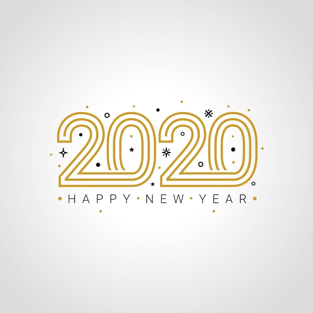 Happy new year 2020 elegant greeting card