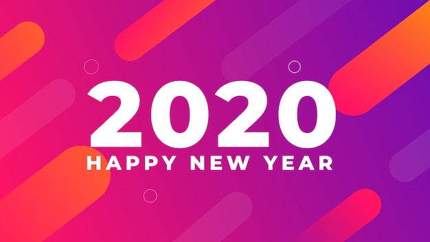 Happy new year 2020 greeting card