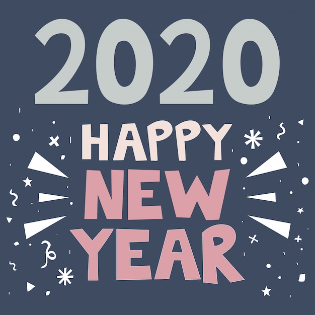 Vector happy new year 2020 greeting card