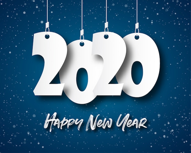 Happy new year 2020 illustration