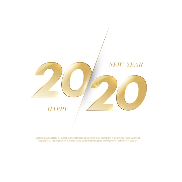 Vector happy new year 2020 logo text