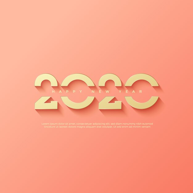 Happy new year 2020 logo text