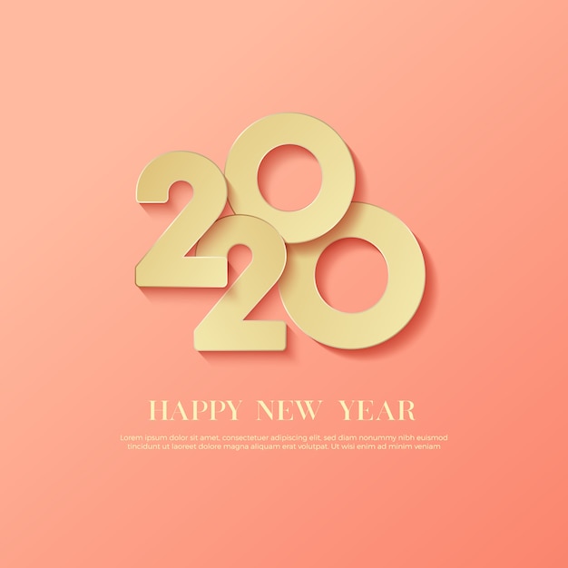 Happy new year 2020 logo text