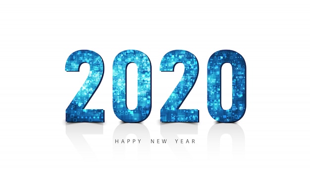 Happy new year 2020 logo text